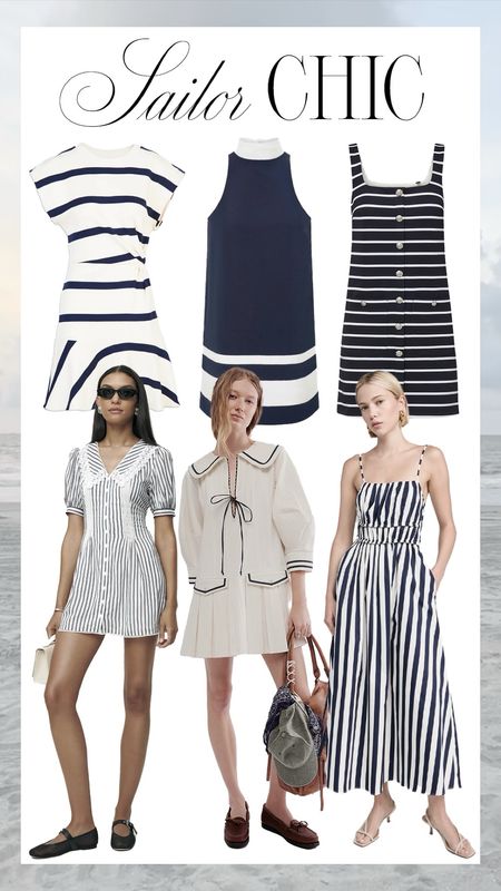 Sailor chic. These dresses are the perfect addition to your summer wardrobe! Also could overnight if you in desperate need for the Fourth of July!