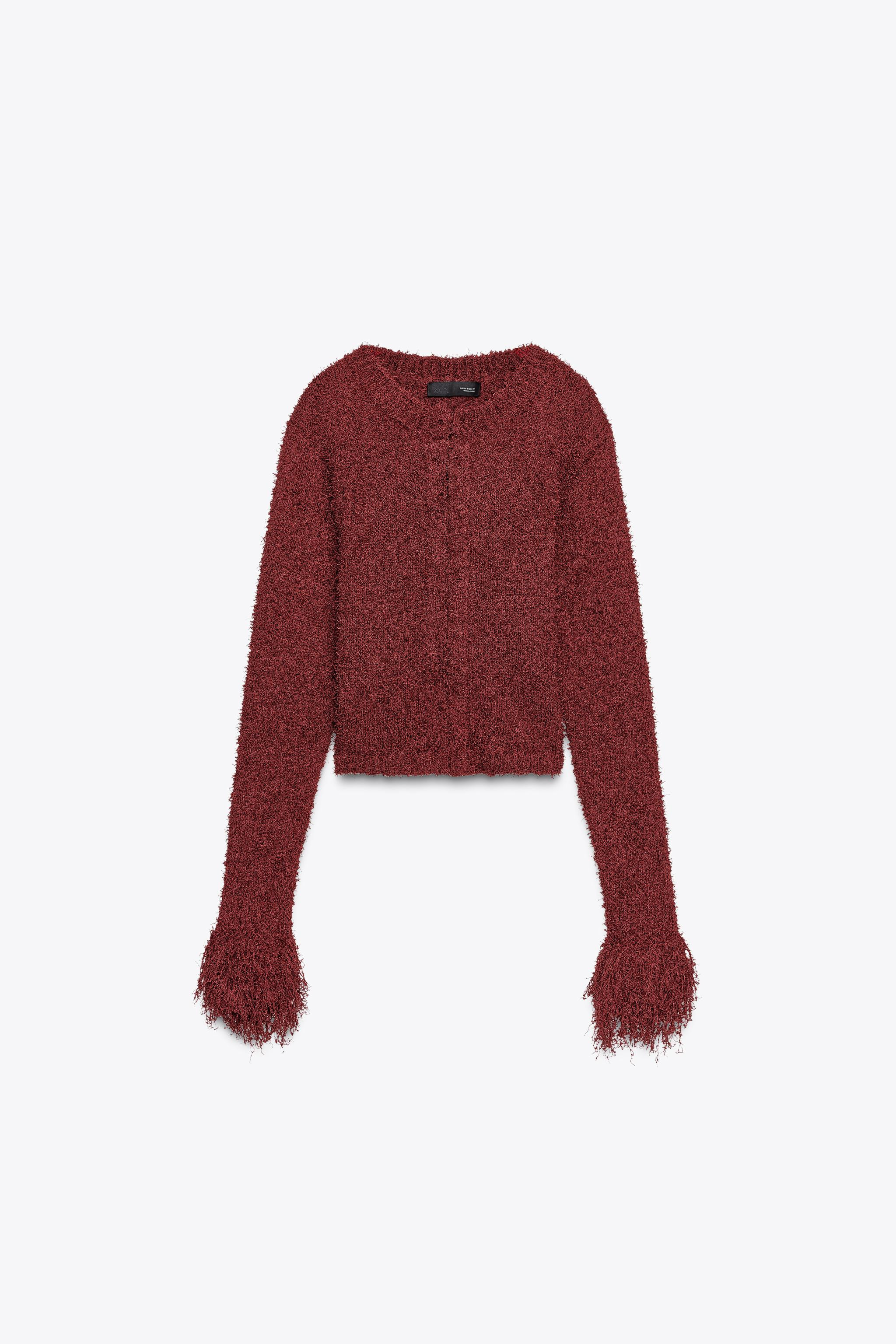FRINGED KNIT CARDIGAN | Zara US