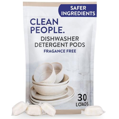 The Clean People Dishwasher Pods - Cuts Grease & Rinses Sparkling Clean - Residue-Free - Phosphate Free Dishwashing Pods - Fragrance Free, 30 Pack | Amazon (US)