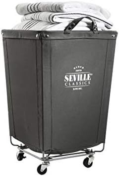 Seville Classics Commercial Heavy-Duty Canvas Laundry Hamper with Wheels, 18.1" D x 18.1" W x 27"... | Amazon (US)