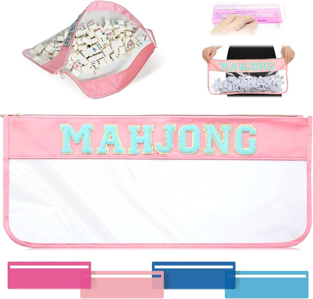 American Mahjong Bag - Cute Mahjong Tiles Travel Bag, Empty Waterproof Storage Case for 166 Tiles... | Amazon (US)