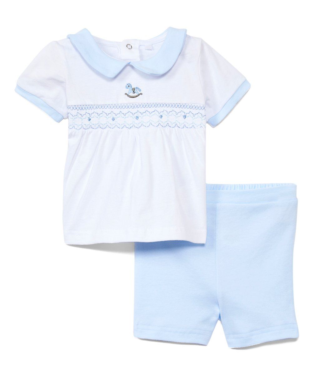 Blue Rocking Horse Polo & Blue Shorts - Newborn & Infant | Zulily