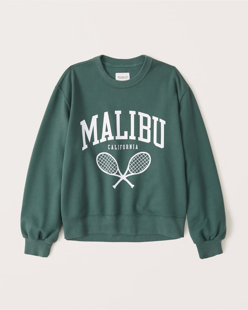 Women's Boyfriend Crew Sweatshirt | Women's Up to 40% Off Select Styles | Abercrombie.com | Abercrombie & Fitch (US)