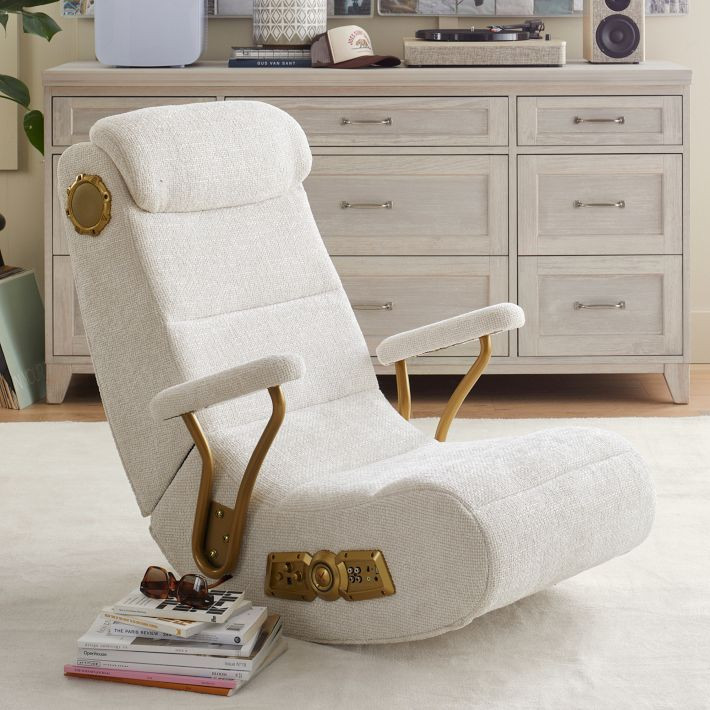Textured Chenille Snow Gaming Chair | Pottery Barn Teen