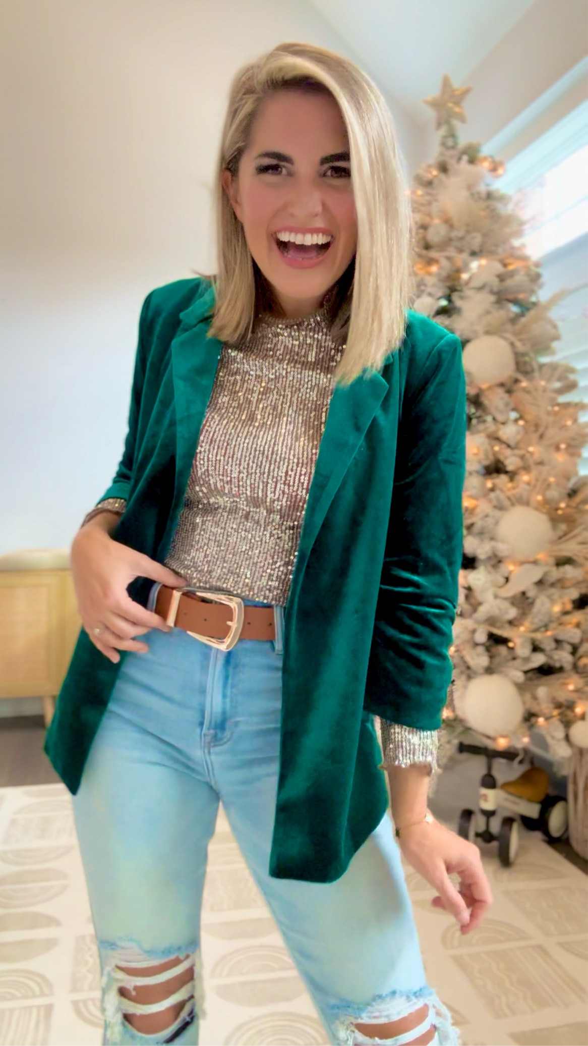 HOLIDAY OUTFITS ❤️🎄
Holiday party outfits 

Merry sweater, jeans, gifts for her, Christmas party, sequin top, sequin pants, velvet blazer, white fuzzy sweater, fuzzy sweater, Christmas sweater, Christmas party outfit, holiday party outfit, pink Santa sweater, Amazon holiday outfits, holiday shoes, rhinestone bow shoes, sequin joggers, white tunic,  Christmas  sweater

#LTKHoliday #LTKparties #LTKSeasonal