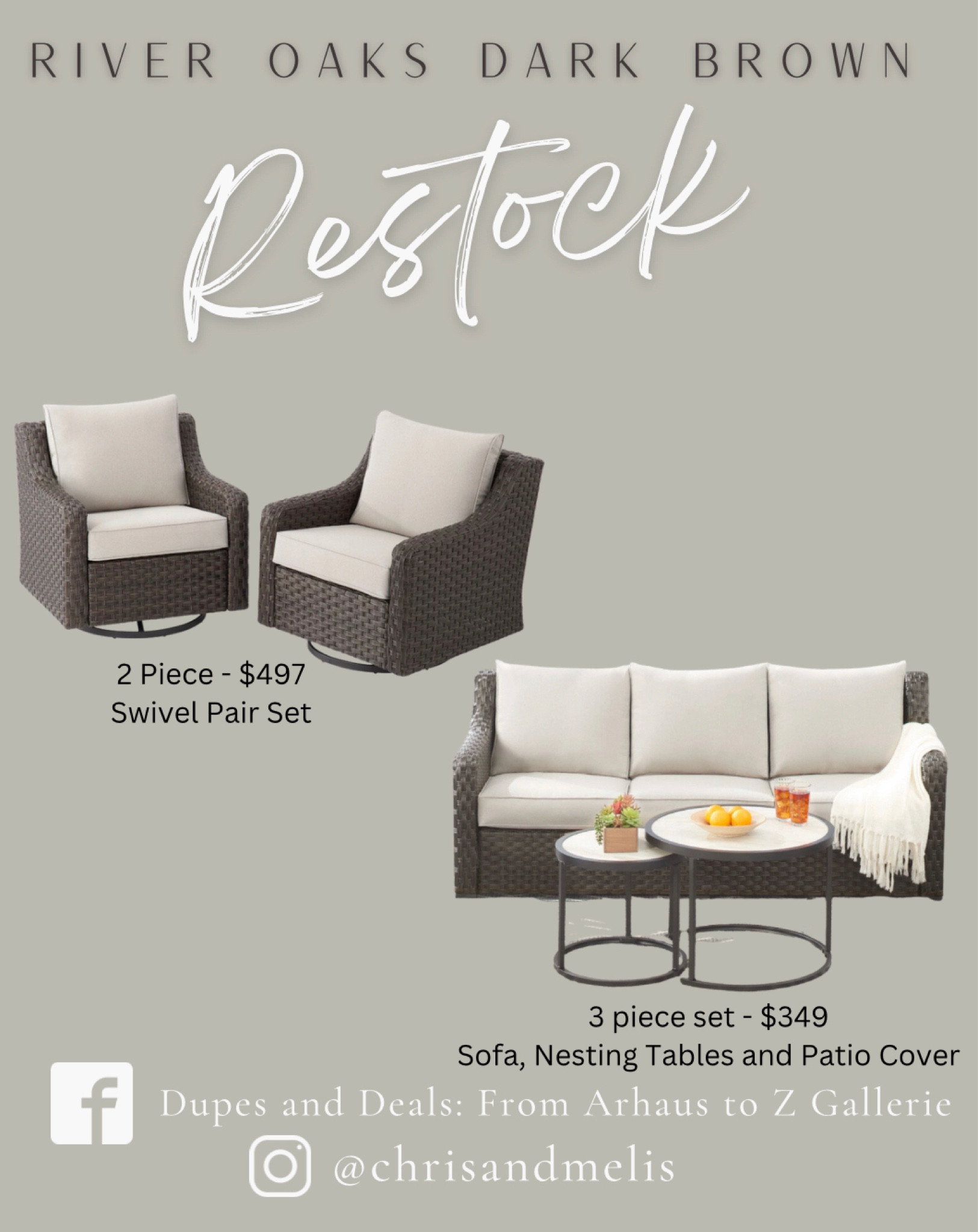 After a long hiatus the dark brown River Oaks couch and chairs are both restocked at the same time! The couch + matching nesting table set is on a crazy sale down to under $350!

#LTKhome #LTKSeasonal #LTKsalealert