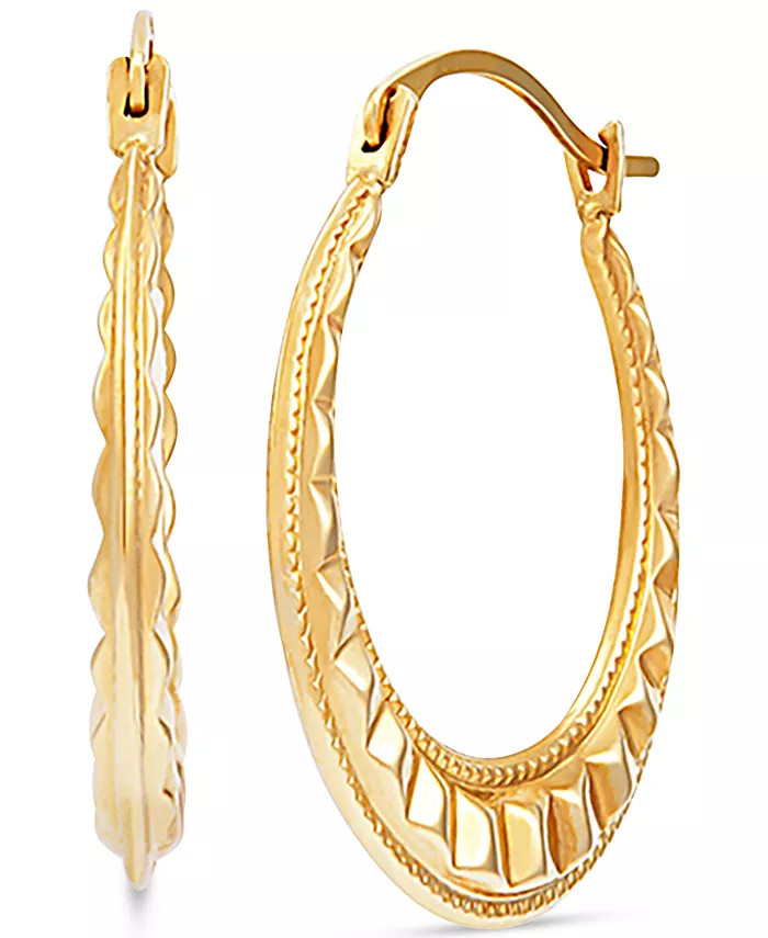 Fancy Hoop Earrings in 14k Gold | Macys (US)