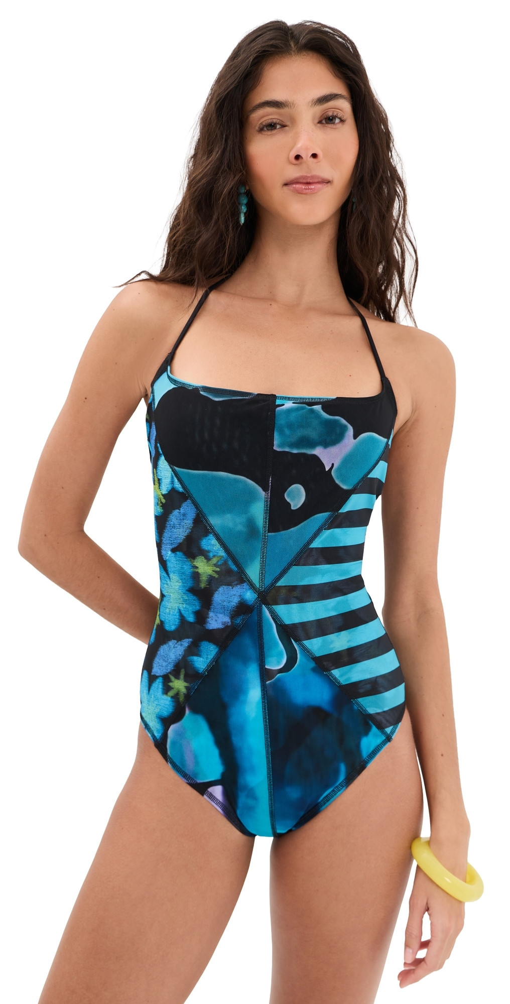 STAUD Laird One Piece Swim Suit Blue Haze Multi S | Shopbop