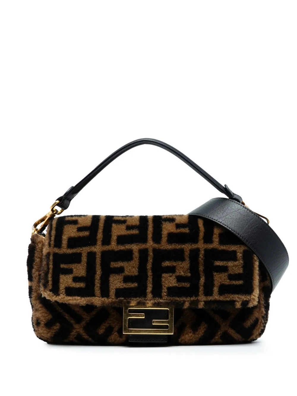 Fendi Pre-Owned 2010-2025 Medium Zucca Shearling Baguette Satchel | Brown | FARFETCH | Farfetch Global