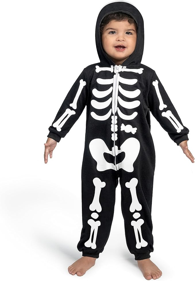 Spooktacular Creations Halloween Baby Skeleton Jumpsuit Pajama, Plush Zip-Up Toddler Costume Cosp... | Amazon (US)