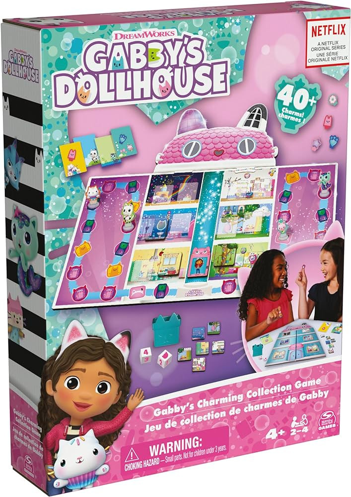Spin Master Games, Gabby’s Dollhouse, Charming Collection Board Game for Kids & Family, 2-4 Pla... | Amazon (US)