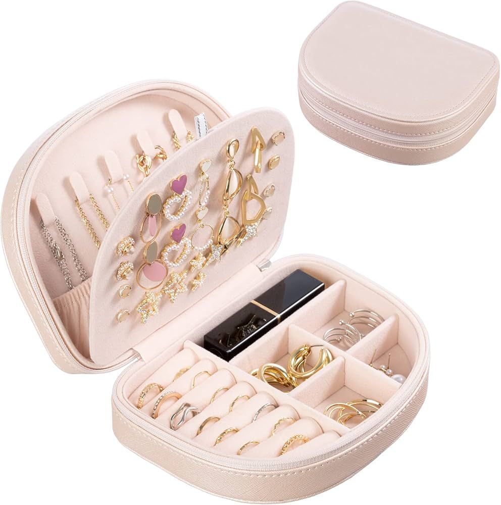 ProCase Travel Size Jewelry Box, Small Portable Seashell-Shaped Jewelry Case, 2 Layer Mini Jewelr... | Amazon (US)