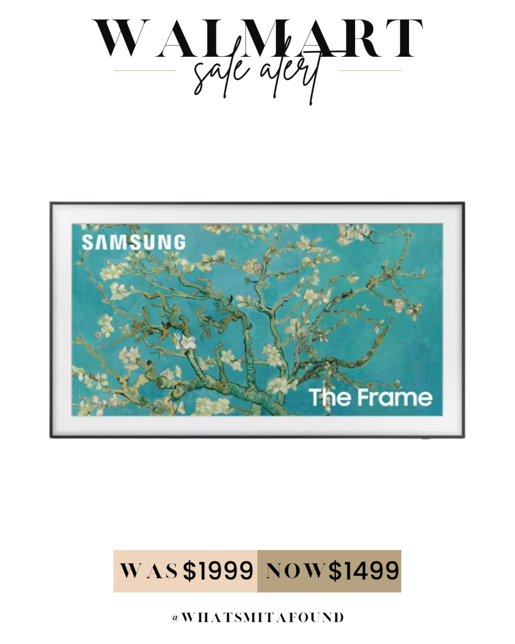 Save big on the viral Samsung Frame TV! The 65” TV is $500 off at Walmart and going fast. Samsung Frame TV, Samsung Frame TV sale, Samsung frame tv on sale, frame tv sale, frame tv on sale, photo TV, photo TV on sale, framed TV, framed TV on sale, TV on sale, TV sale, LED TV sale, LED TV on sale, trendy frame TV, coral Frame TV

#LTKstyletip #LTKsalealert #LTKhome