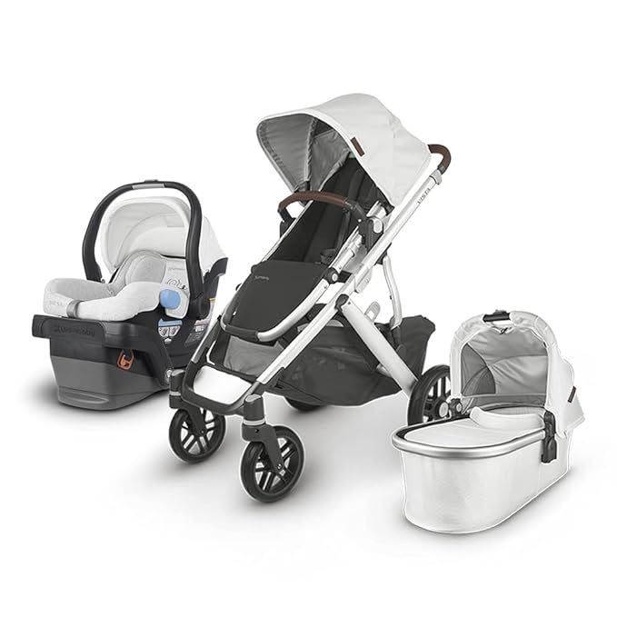 UPPAbaby Vista V2 Stroller - Bryce (White Marl/Silver/Chestnut Leather) + Mesa Infant Car Seat - ... | Amazon (US)