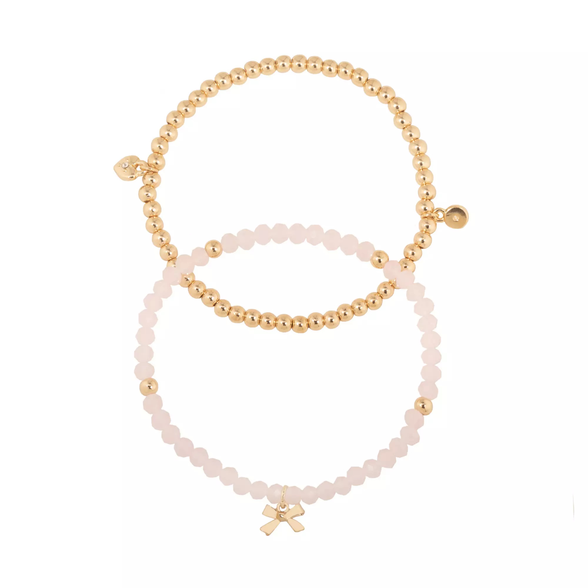 LC Lauren Conrad Stretch Bracelets with Heart & Bow Drops Set | Kohl's