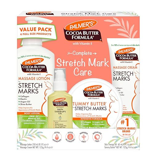 Palmer's Cocoa Butter Formula Pregnancy Skin Care Kit for Stretch Marks and Scars, Dermatologist Approved, Gift for Mom to Be, 4 Piece Full Size Set | Amazon (US)