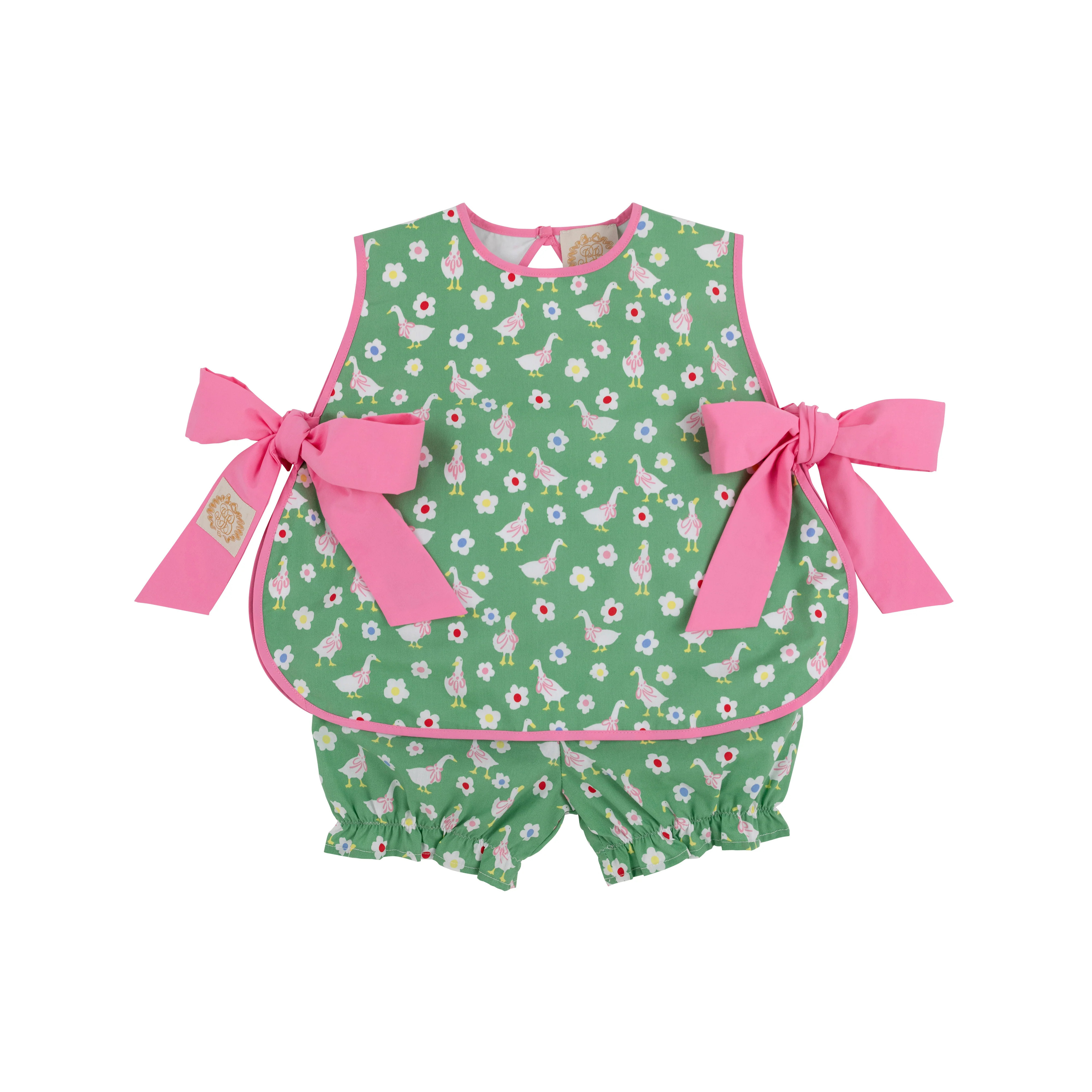 Talbott Tie Side - Darling Ducks with Hamptons Hot Pink | The Beaufort Bonnet Company