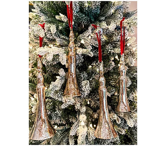 Simply Stunning Set of 4 Antiqued Holiday Horns by Janine Graff - QVC.com | QVC
