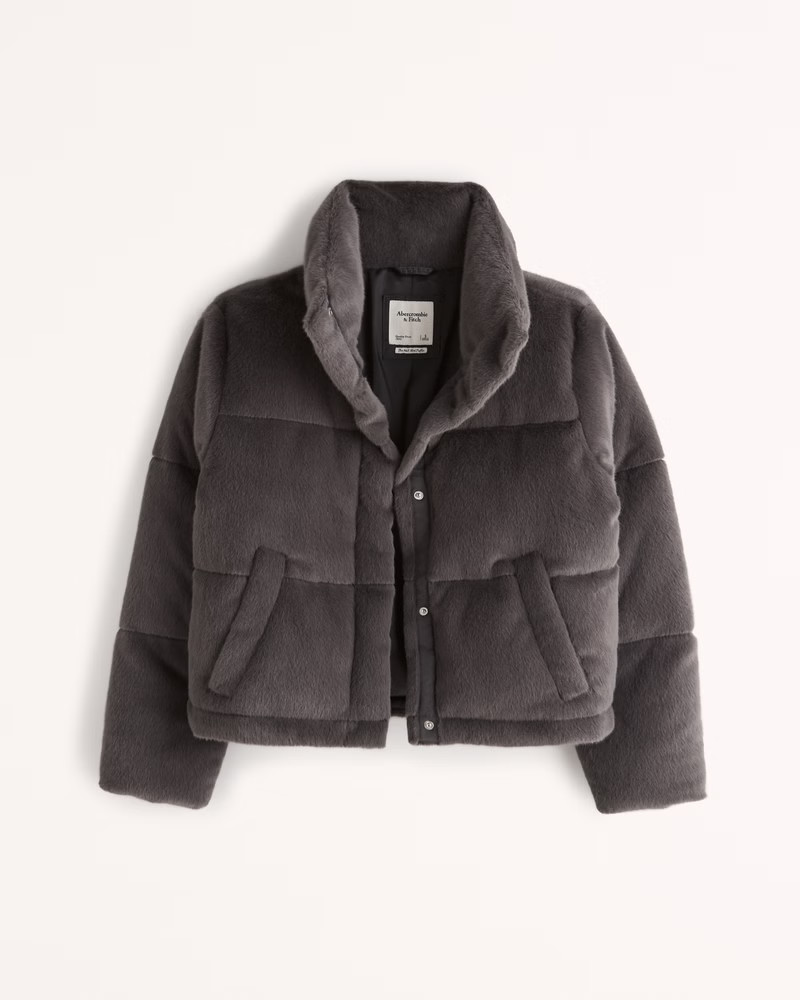 A&F Faux Fur Mini Puffer | Abercrombie & Fitch (US)