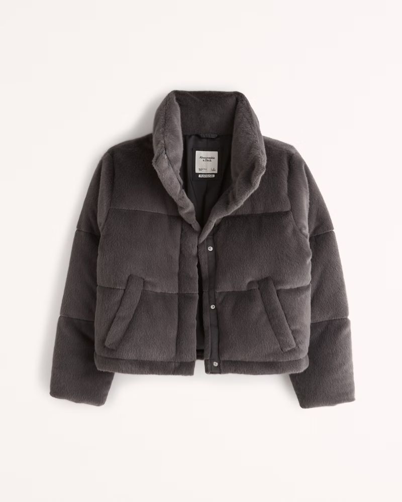 A&F Faux Mohair Mini Puffer | Abercrombie & Fitch (US)
