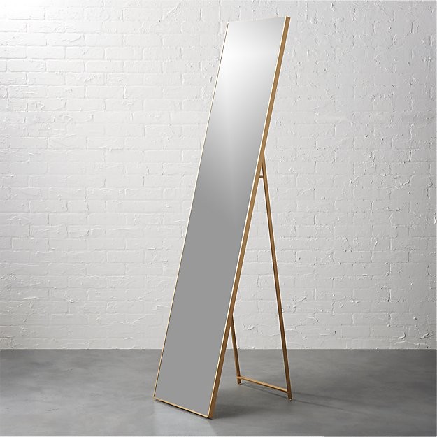 infinity brass 16"x69" standing mirror | CB2