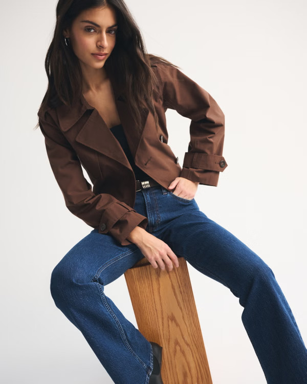 Cropped Trench Coat | Abercrombie & Fitch (US)