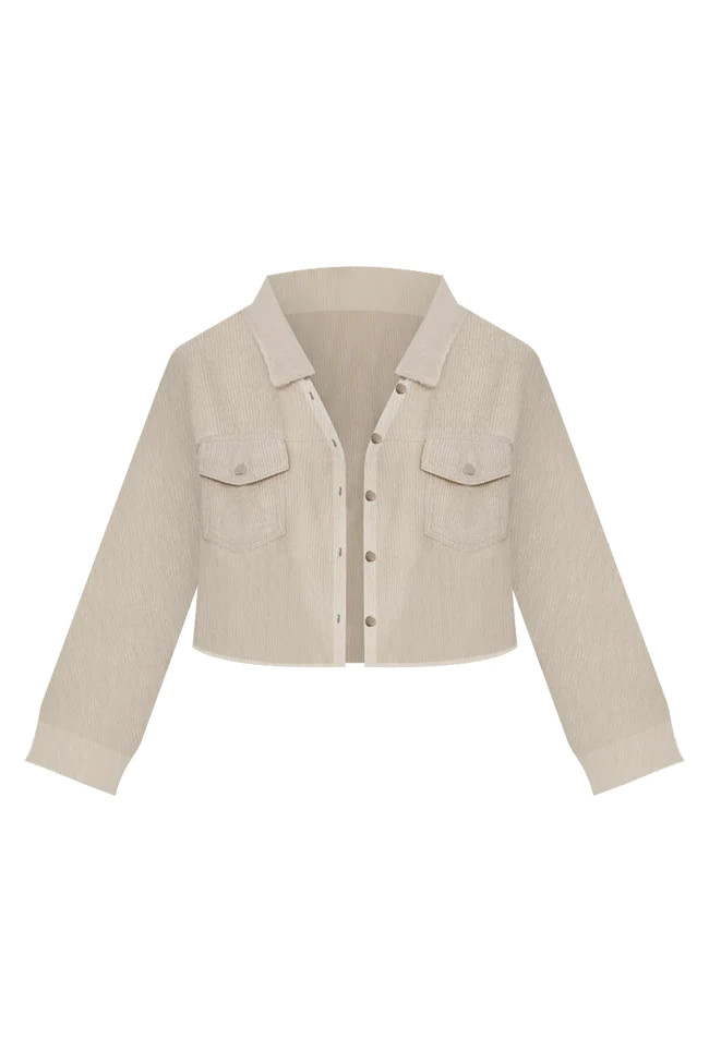 Need A Reason Stone Corded Raw Hem Jacket | Pink Lily