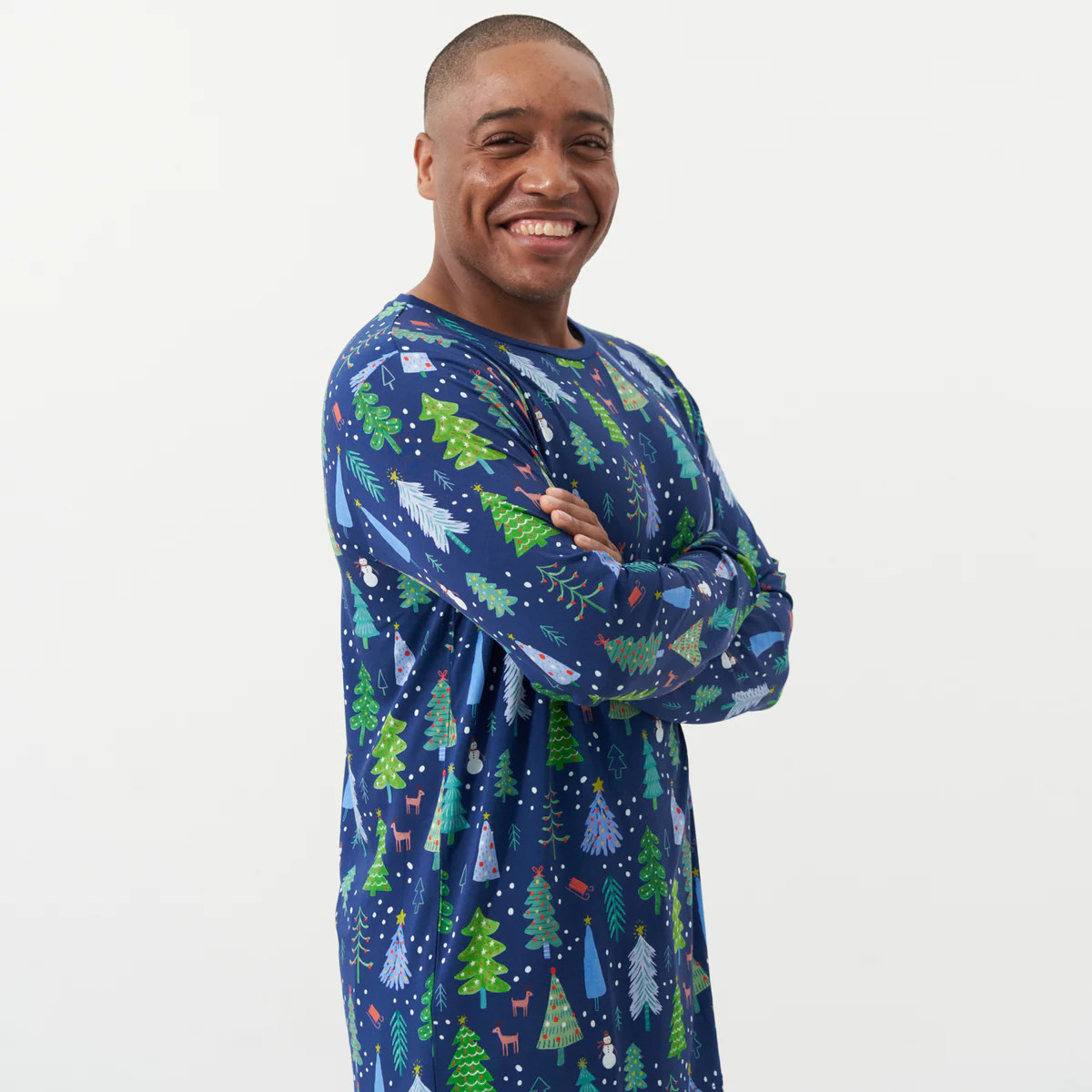 Blue Merry & Bright Men's Pajama Top | Little Sleepies