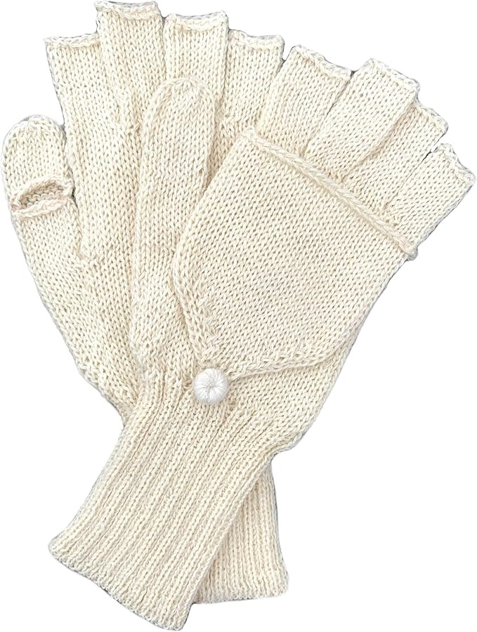 Winter Convertible Fingerless Gloves Mittens for Women. Warm Stretchy Capped Gloves Knitted in Al... | Amazon (US)