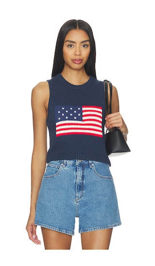 Milo Tank in Navy Flag Knit | Revolve Clothing (Global)