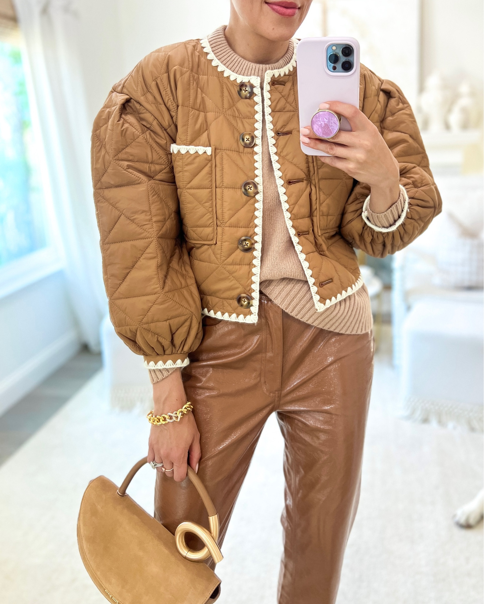 Some fall neutrals. This jacket from Veronica beard is reversible. Super light and comfy. Wears more like a cardigan. The pants run just a bit small, I sized one size up  

#LTKSeasonal #LTKitbag #LTKworkwear