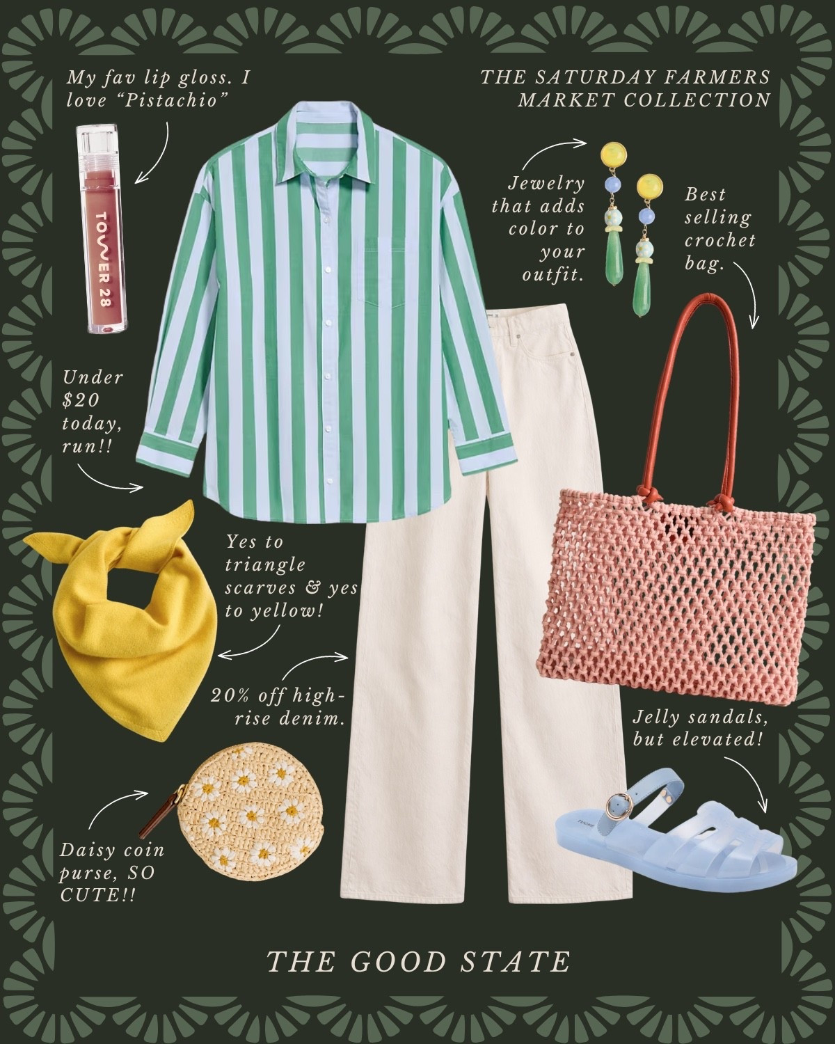 This is for all the Farmers Market girlies living their best and brightest life as the golden morning sunshine warms their face and a cool Spring breeze blows through their hair. This is for the girlies with a flaky, buttery croissant in one hand and a lavender matcha in the other. This is for the ones who wake up—sometimes earlier than they’d like to on the weekend—so they can have the first pick of produce and pastries at the local market. And because there’s just something magical and neighborly about a slow morning meandering at the market. This collection is for gingham lovers, floral wearers and those who love a well worn ball cap. For the ones who layer their quilted jacket (or a neck scarf) with everything and who aren’t afraid of a good denim on denim moment. For the ones who love pops of color as well as grounding earth tones. The ones who inspire ME to wear more prints and patterns. This is for the farmers market ladies who may or may not treat themselves to a little mid-day nap afterwards…followed by a picnic with all their market goodies and closest girlies of course. This collection is for you🍓

#LTKActive #LTKSaleAlert #LTKootd