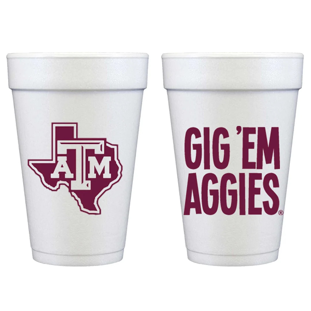 Texas A&M University Logo/gig 'em Aggies Styrofoam Cup 10 Pack - Etsy | Etsy (US)