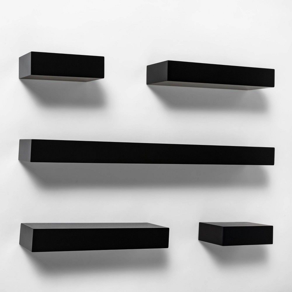 5pc Modern Wall Shelf Set Black - Project 62 | Target