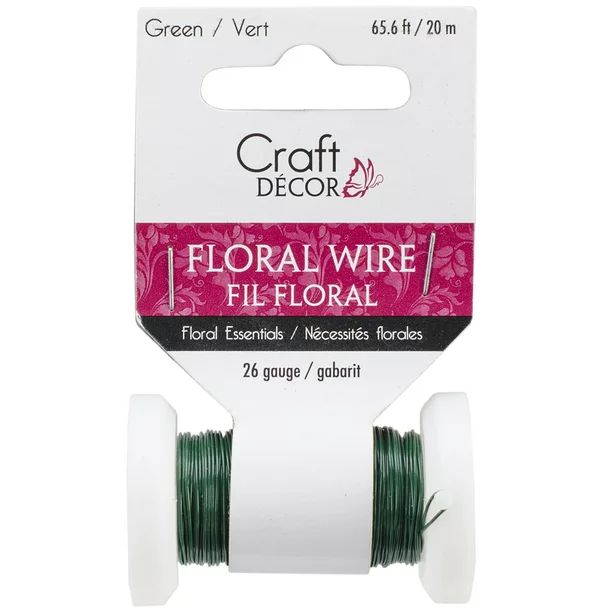 Spooled Floral Wire 26 Gauge 65' - Green | Walmart (US)