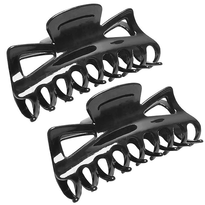 HH&LL 4.5 Inches Hair Clips Claw for Thick Hair - 2 Pack (Black) | Amazon (US)