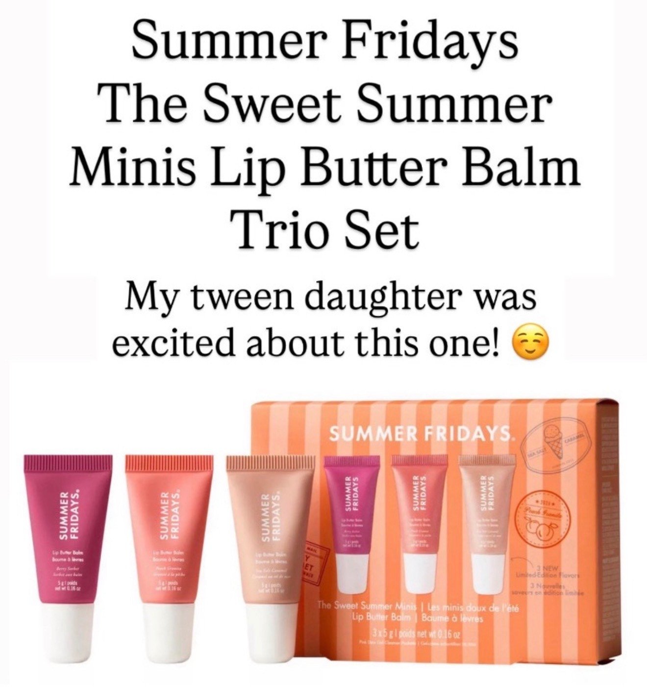 Summer Friday lip trio ￼

#LTKBeauty