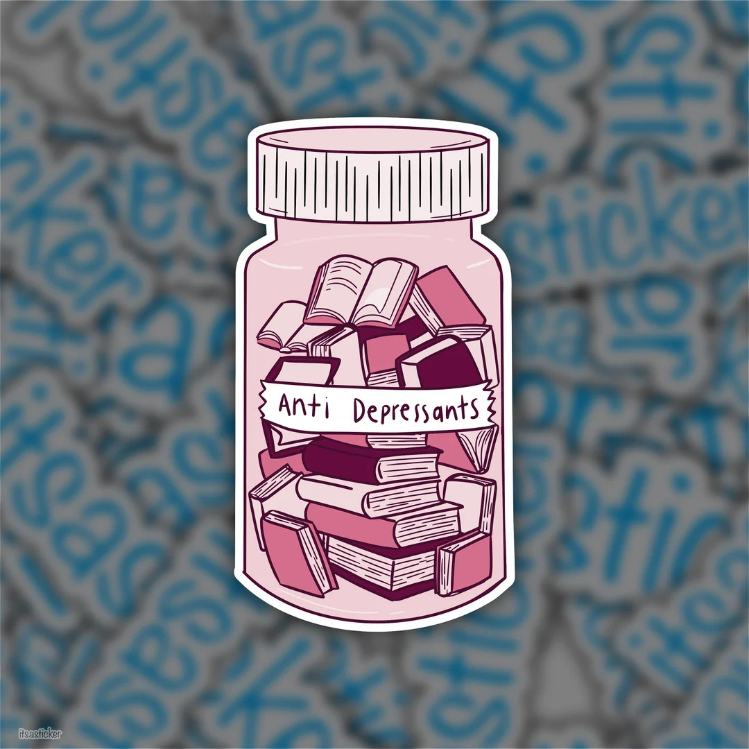 Books in a Bottle Antidepressants Sticker  Die-cut  Glossy - Etsy | Etsy (US)