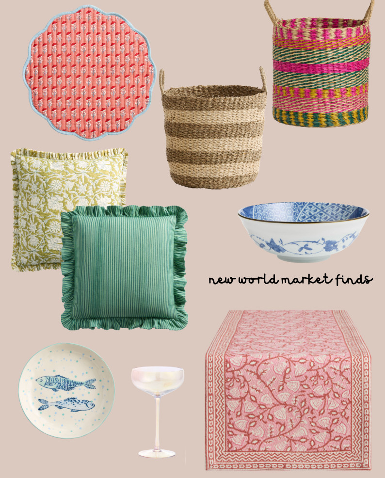 ok my last new world market finds post..but seriously! so many good finds!

home decor, affordable home decor, colorful decor, spring, dining, kitchen linens, throw pillows, baskets, bowls, table runner 

 #LTKSeasonal #LTKOver40 #LTKHome