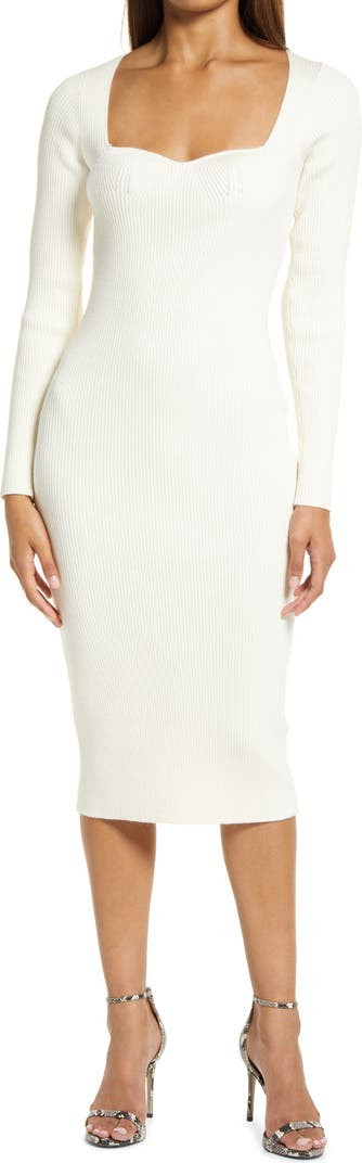 Sweetheart Neck Rib Sweater Dress | Nordstrom | Nordstrom
