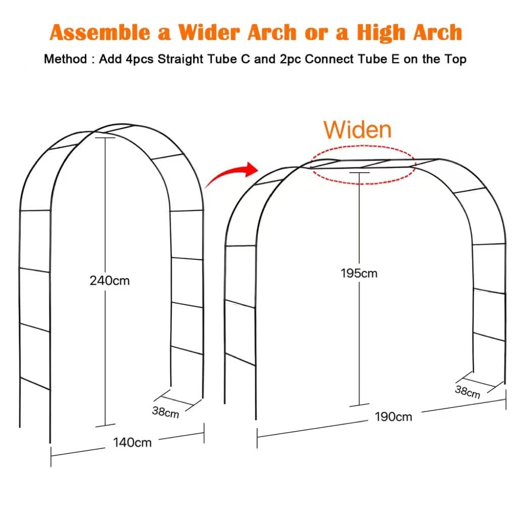 Garden Arch Arbors, Trellis for Climbing Plants Outdoor 6-8ft, Two Way Assemble Wedding Decoratio... | Amazon (US)