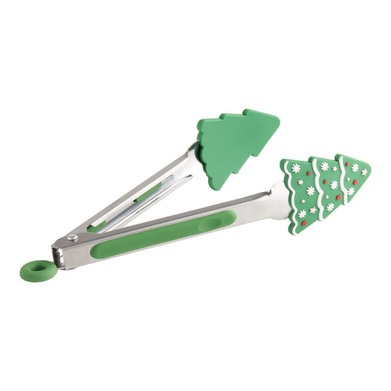 Mini Silicone and Stainless Steel Holiday Icon Shaped Tongs | World Market