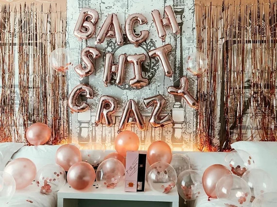 Bach Shit Crazy Bachelorette Party Decor Balloon Banner | Bachelorette Party Decorations | Bachel... | Etsy (US)