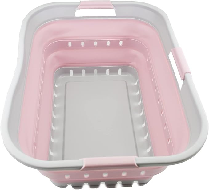 SAMMART 42L (11 gallon) Collapsible Plastic Laundry Basket - Foldable Pop Up Storage Container/Or... | Amazon (US)