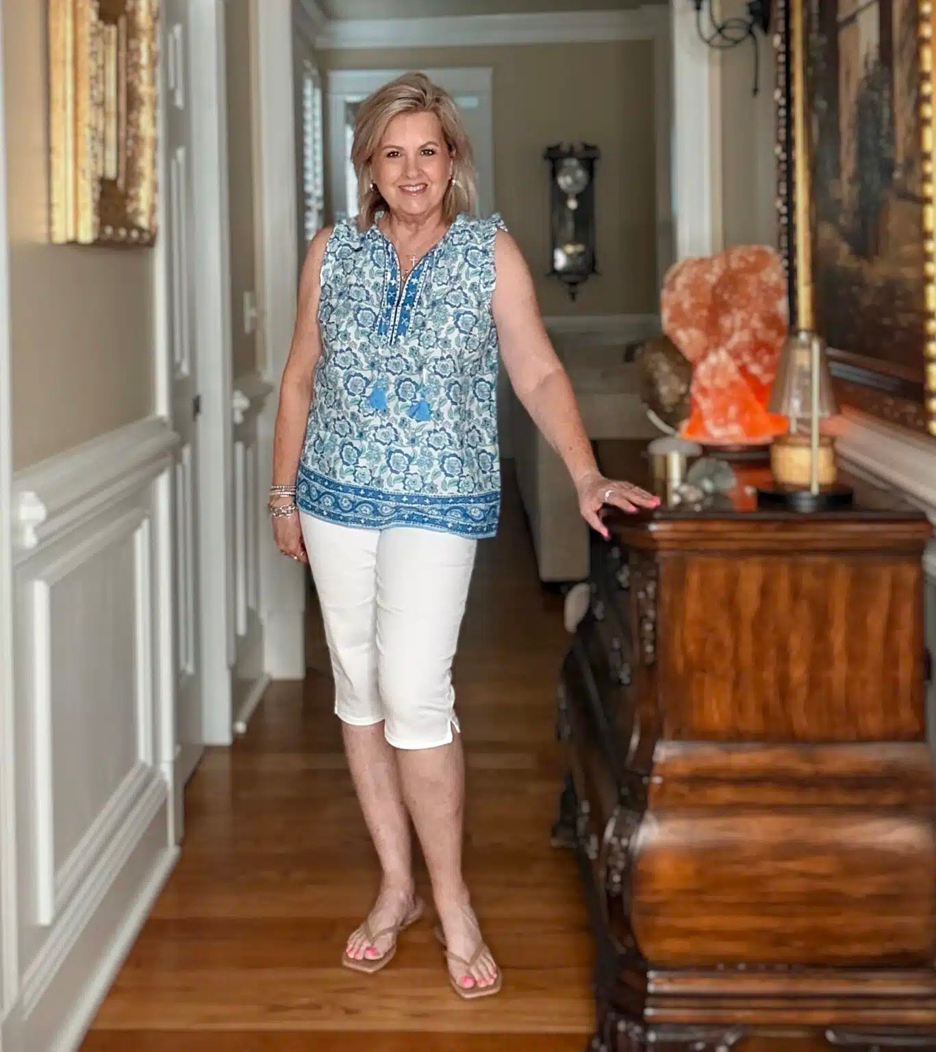 A casual outfit idea for Spring! My tank is a size large and capris are a medium.

#LTKSeasonal #LTKOver40 #LTKootd