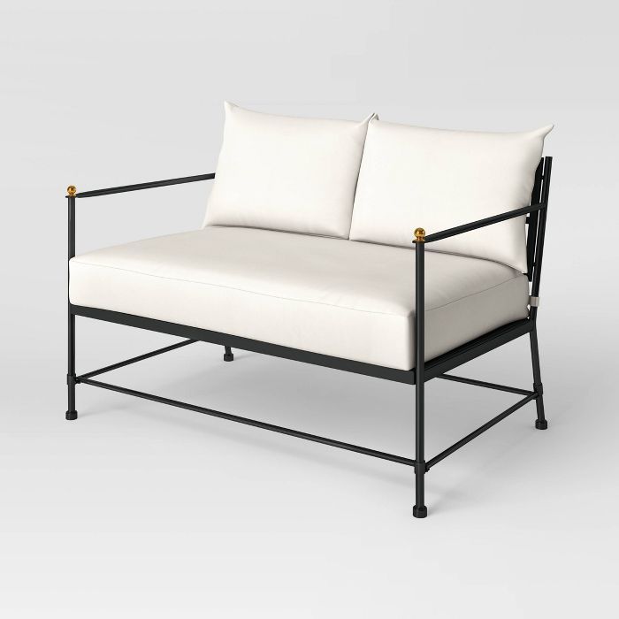 Midway Metal Patio Loveseat - Black - Threshold&#8482; designed with Studio McGee | Target