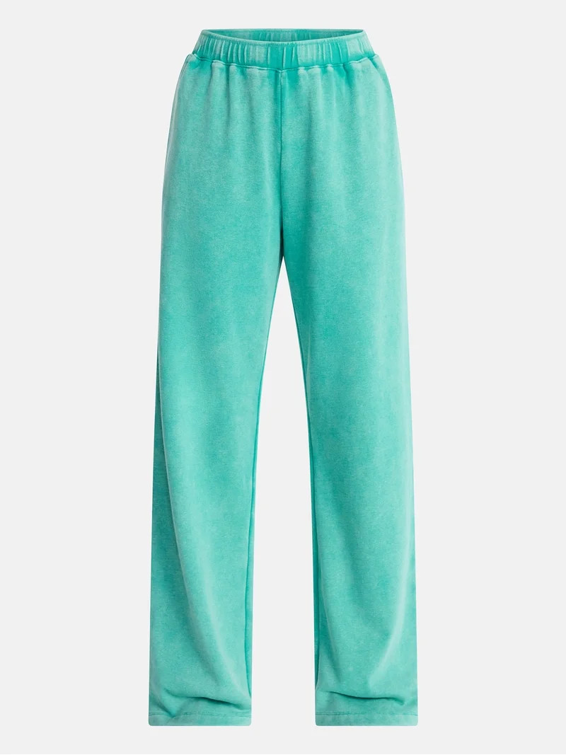 No Boundaries Washed Fleece Wide Leg Pants, 31" Inseam, Women's XXS-XXL | Walmart (US)