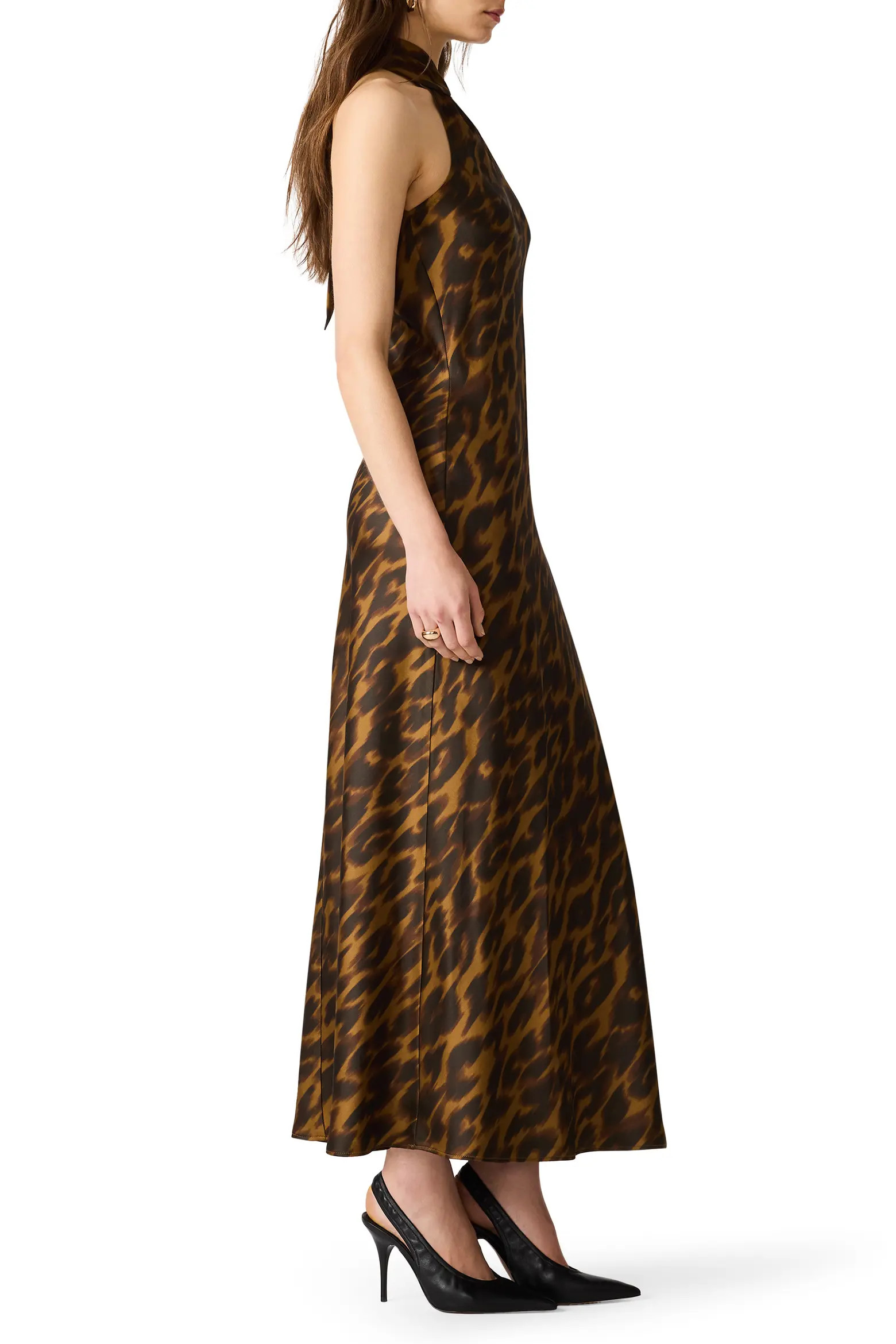Steve Madden Alanah Leopard Print Halter Neck Midi Dress (Women) | Nordstrom | Nordstrom