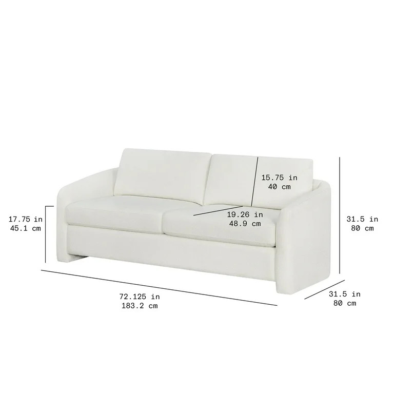Beautiful Drew Sofa by Drew Barrymore for Adults, Cream Bouclé | Walmart (US)