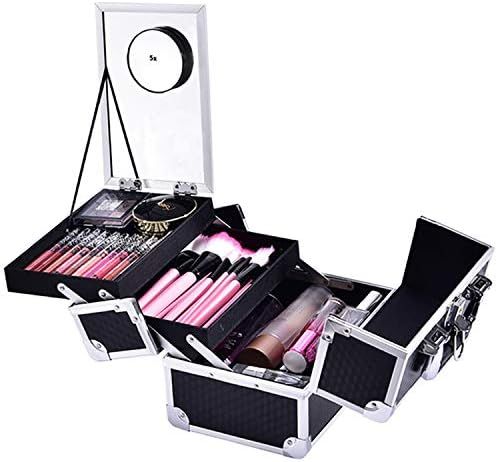 Joligrace Makeup Box Cosmetic Train Case Jewelry Organizer Box - 2 Trays Key Lock Portable Carryi... | Amazon (US)